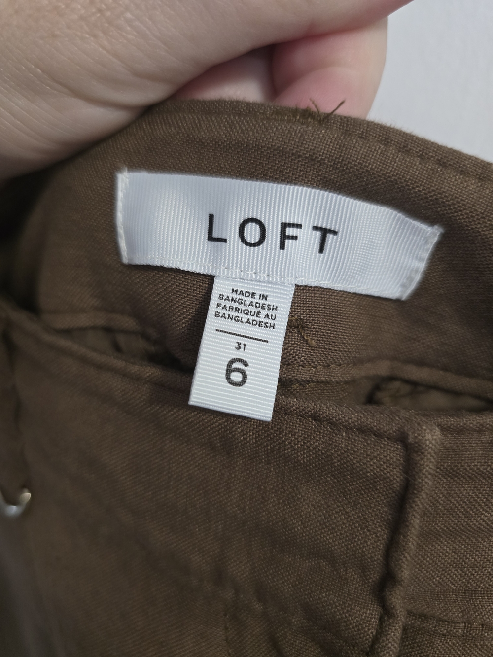 LOFT Wide Legs Pants Trousers Chocolate Brown Linen Blend Size 6 M